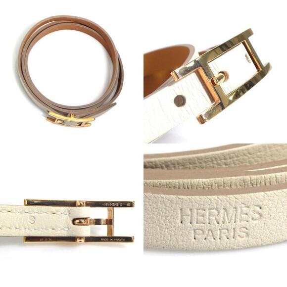 HERMES Gold Leather Charm Bracelet - Picture 5 of 5